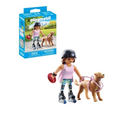 Playmobil 71739, Patinadora con Retriever