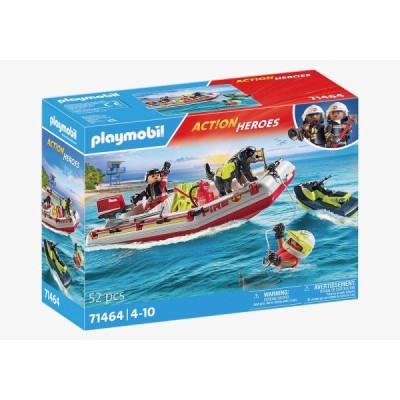 Playmobil 71464, Bote de bomberos con moto acuática