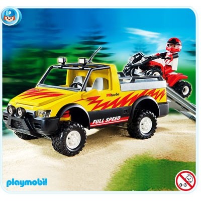 Playmobil 4228, Pick-Up con Quad de Carreras