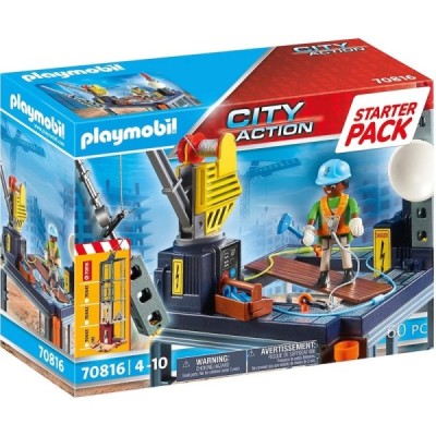 Playmobil 70816, Starter Pack Construcción con grú