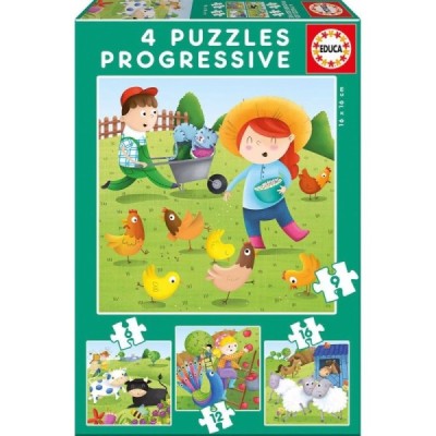 PUZZLES PROGRESIVOS, 6-9-12-16 ANIMALES DE LA GRAN