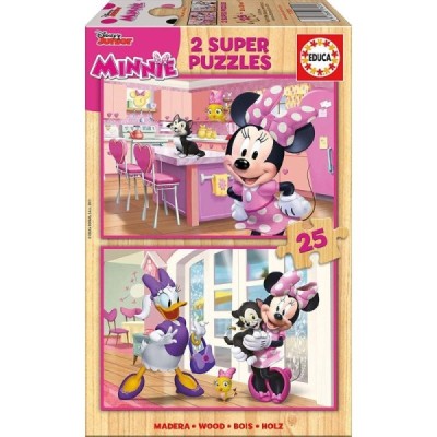 PUZZLE MADERA, 2x25 MINNIE HAPPY HELPERS