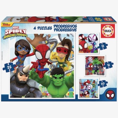 4 Puzzles Prog. SPIDEY & HIS AMAZING FRIENDS