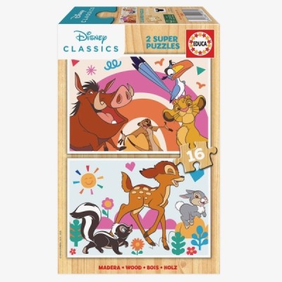 Puzzle 2x16 DISNEY ANIMALS -Madera