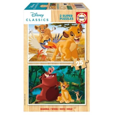 Puzzle 2x25 LION KING -Madera