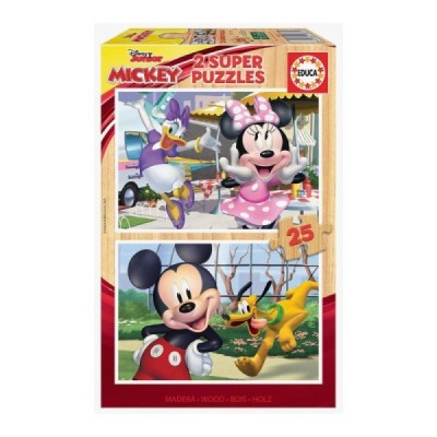 Puzzle 2x25 MICKEY & FRIENDS -Madera