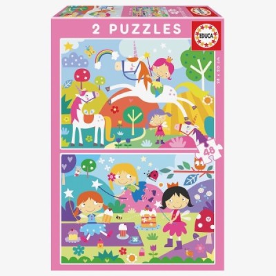 Puzzle 2x48 pzas. MUNDO DE FANTASÍA