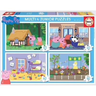 PUZZLE MULTI 4 JUNIOR PEPPA PIG 20-40-60-80