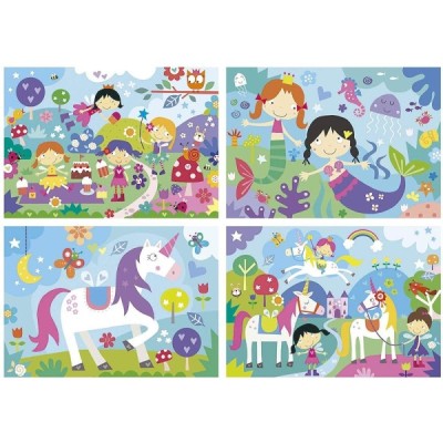 PUZZLE MUNDO DE FANTASÍA 4 en 1 progresivos.