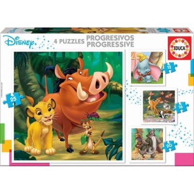 PUZZLE PROGRESIVOS DISNEY ANIMALES (4 puzzles)