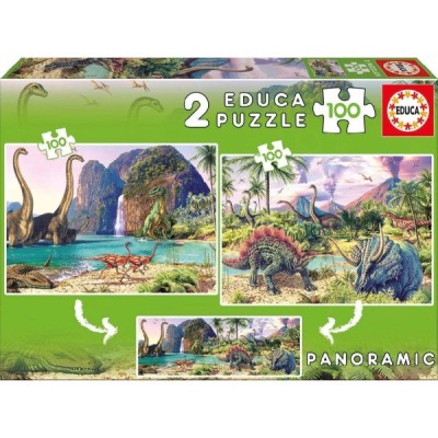 PUZZLE 2x100 DINO WORLD