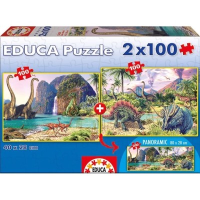 PUZZLE 2x100 DINO WORLD