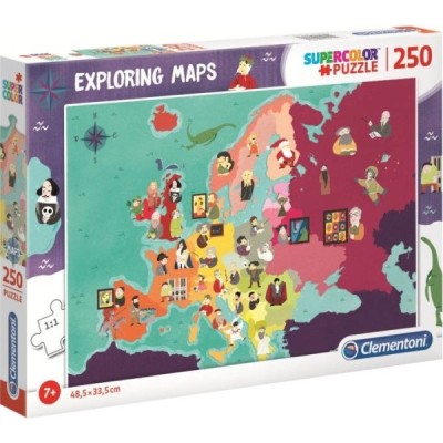 Puzzle 250 pzas. Mapa, Europa - Gente