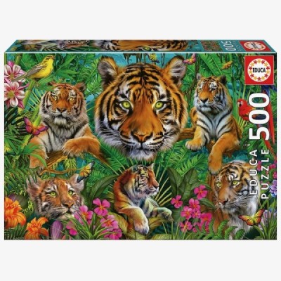 Puzzle 500 pzas. JUNGLA DE TIGRES