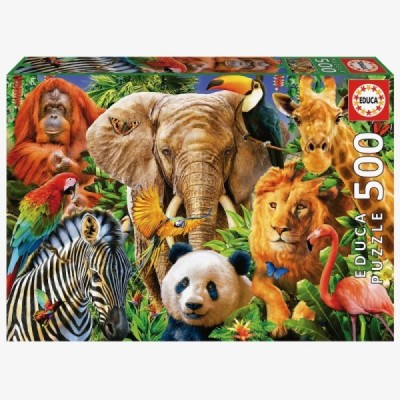 Puzzle COLLAGE DE ANIMALES SALVAJES 500