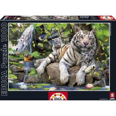 PUZZLE 1000 TIGRES BLANCOS DE BENGALA