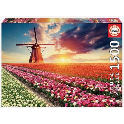 PUZZLE 1500 PAISAJE DE TULIPANES