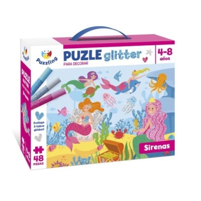 PUZZLE GLITTER: SIRENAS 48 pzas.