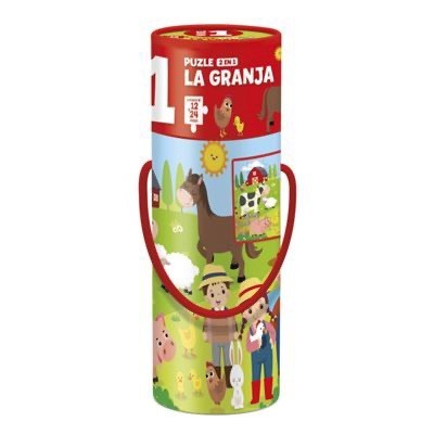 Puzzle 2en1 36 pzas. LA GRANJA en Bote