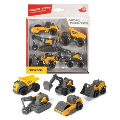 SET 5 VEHÍCULOS CONSTRUCCIÓN VOLVO MICRO 9 CM
