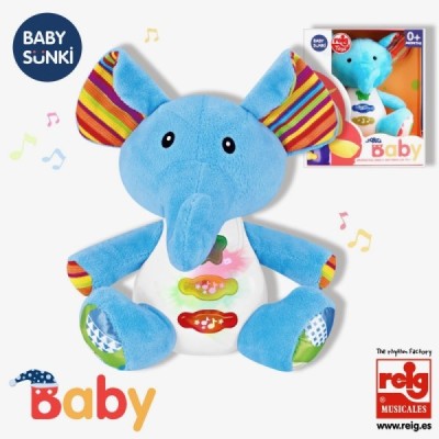 Baby Sunki Muñeco Peluche Elefante Azul 15cm Reig