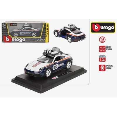 BURAGO-COCHE METAL 1:24 RACING-PORSCHE 911 DAKAR