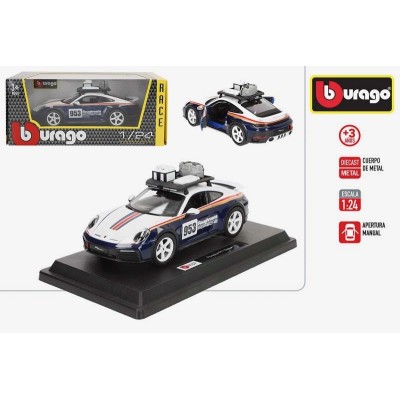 BURAGO-COCHE METAL 1:24 RACING-PORSCHE 911 DAKAR
