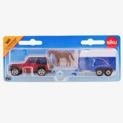 SIKU, JEEP CON REOLQUE TRANSPORTE DE CABALLOS