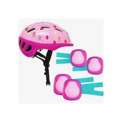 SET CASCO + PROTECCIONES ROSA