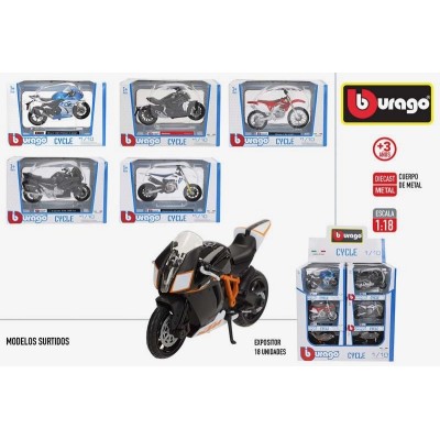 BURAGO-MOTO METAL CROSS 1:18 MULTILICENCIAS-6/S DI