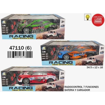 COCHE RALLY RC -LUZ CARGADOR USB -3Mod.