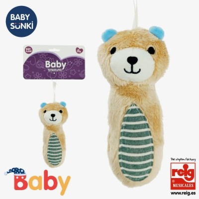 Baby Sunki plush pacify bear rattle Reig