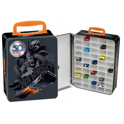 Hot Wheels Estuche de metal, para 50 coches