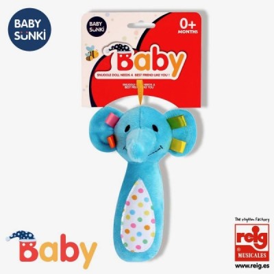 Sonajero Peluche 20 cm. Baby Sunki. Elefante Reig