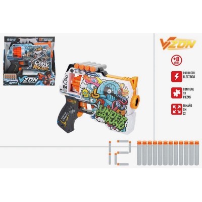 PISTOLA 12 DARDOS SKIN ELECTRICA 22 cm.