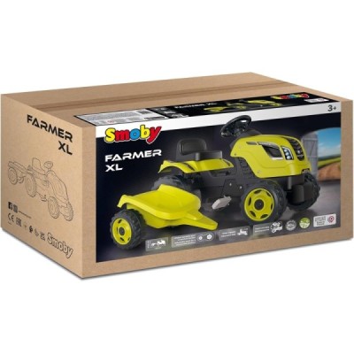 TRACTOR FARMER XL VERDE CON REMOLQUE SMOOBY