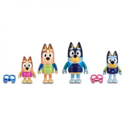 P-Bluey -Pack 4 Figuras Playa/Cumpleaños/Familia