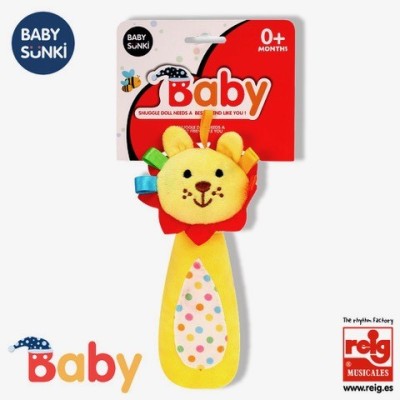 Sonajero Peluche 20 cm. Abracitos Baby Sunki, León Reig
