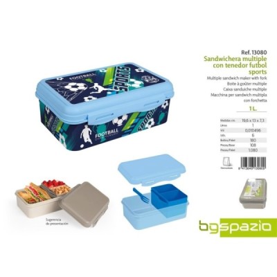 SANDWICHERA MULTIPLE CON TENEDOR IML FUTBOL SPORTS