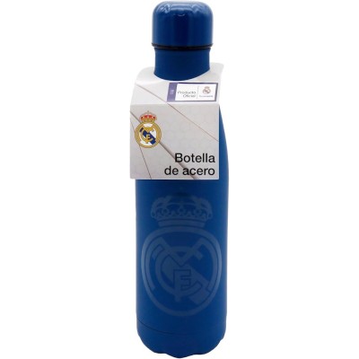 Real Madrid Botella Azul Rubberizada Doble Pared