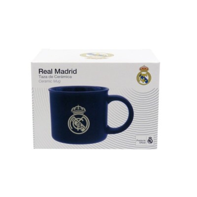 Real Madrid Taza Jumbo Azul Grabada en Caja