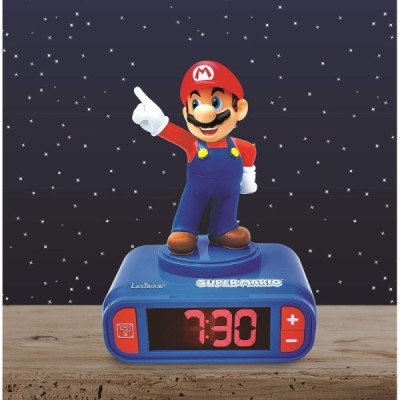 Despertador Digital con Luz de Noche 3D Mario