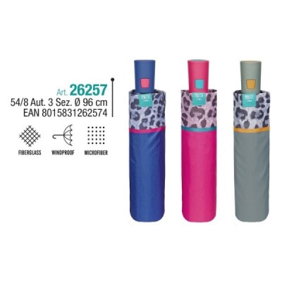 Paraguas mujer 61/8 aut. colores lisos antiviento