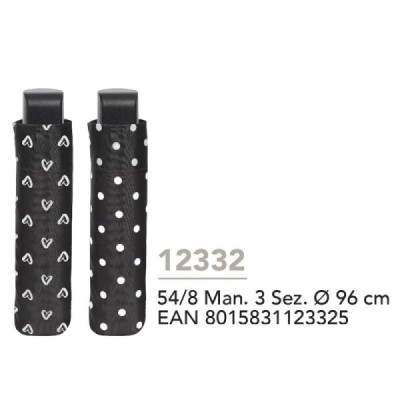 Paraguas mujer 54/8 manual Negro/blanco