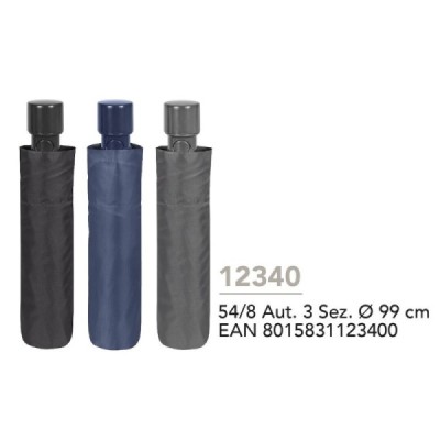 Paraguas hombre  54/8 automatico Negro/azul/gris
