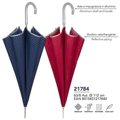 Paraguas mujer 63/8 automático light cuadros refl.