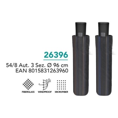 Paraguas hombre 54/8 automatico 3 sec. con rayas