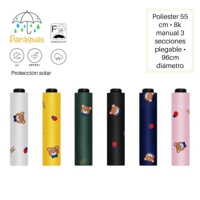 PARAGUAS AUT. PLEGABLE BEAR AND LADY BUG