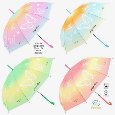 PARAGUAS AUTOM.  Rainbow Butterfly 4 DISEÑOS