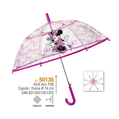 Paraguas inf. 45/8 Aut POE fibra de vidrio Minnie